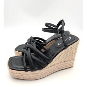 Circus NY Irene Strappy Espadrille Platform Sandals Women's Black Size US9.5M